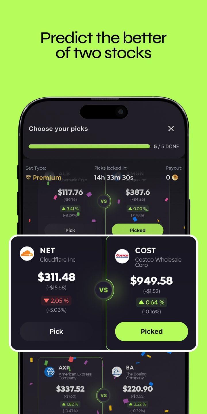 Dynarii pick screen: predict the better of two stocks